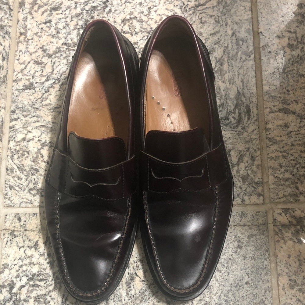 Bass Men's Dark Burgundy Loafers Preowned Size 10